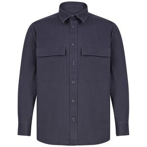 Front Row Mens Cotton Drill Overshirt / Navy